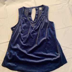Blue Velvet Sleevesless Top